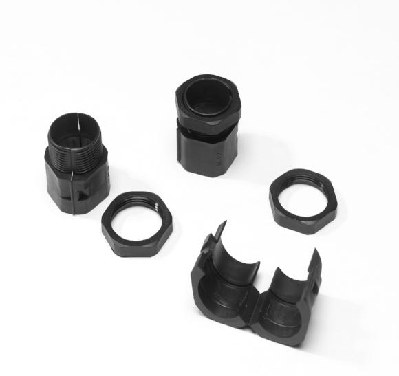 Flexible Conduit Glands Black Pack of 10